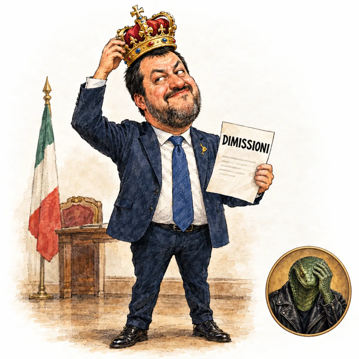 Le finte dimissioni di Salvini per auto-incoronarsi di nuovo